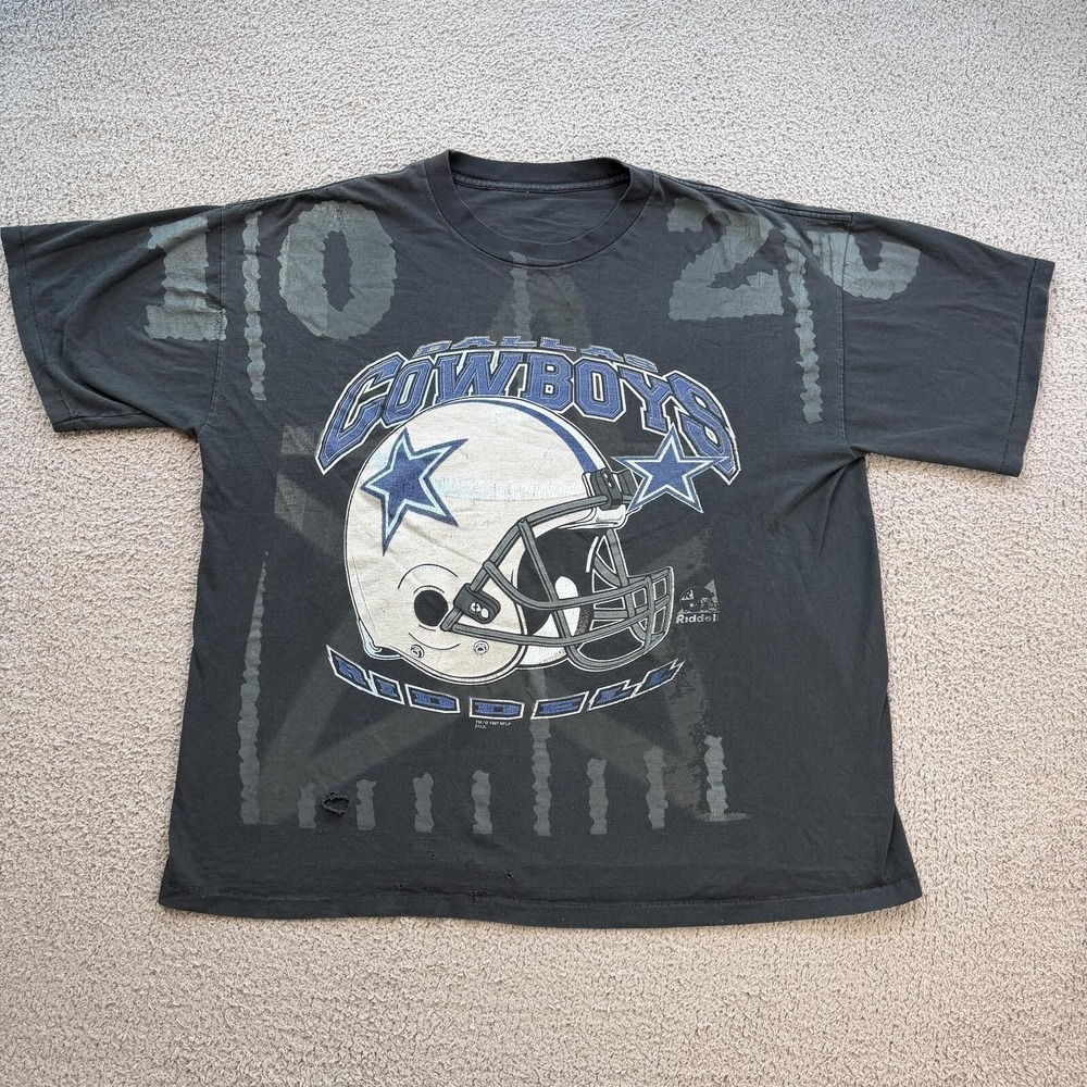 Vintage 1997 Dallas Cowboys NFL T Shirt Distressed Fade Grunge Tee USA Football